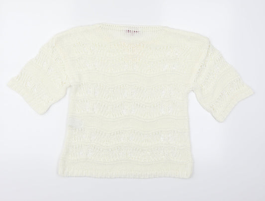 Per Una Womens Ivory Pullover Jumper Size 10 - See Through