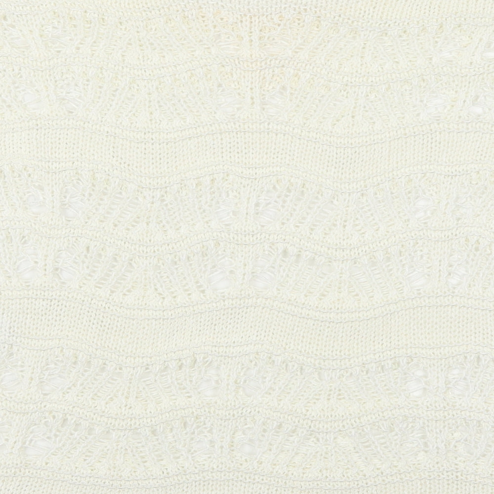 Brand and care label for Per Una women’s ivory jumper, size UK 10, - see through
