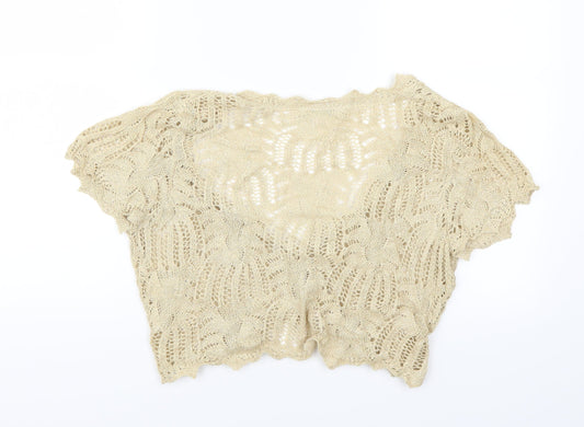 Marks and Spencer Womens Beige Cardigan Jumper Size 12 - see through