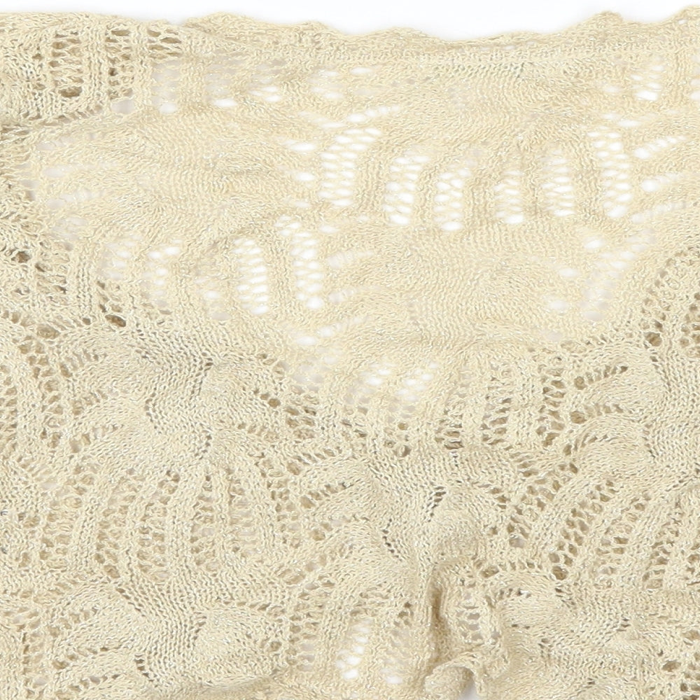 Marks and Spencer Womens Beige Cardigan Jumper Size 12 - see through