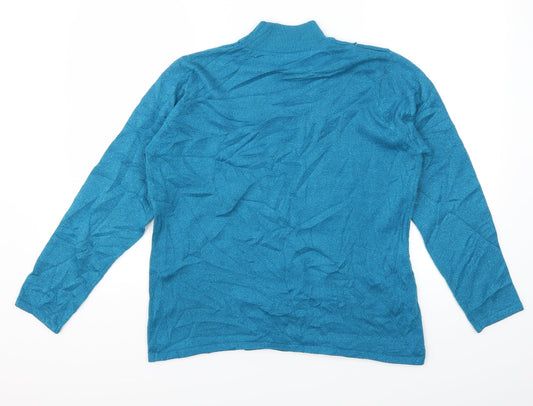 BM Womens Blue Pullover Jumper Size M