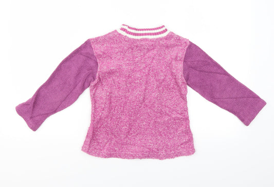 Preworn Girls Purple Pullover Jumper Size 11 Years