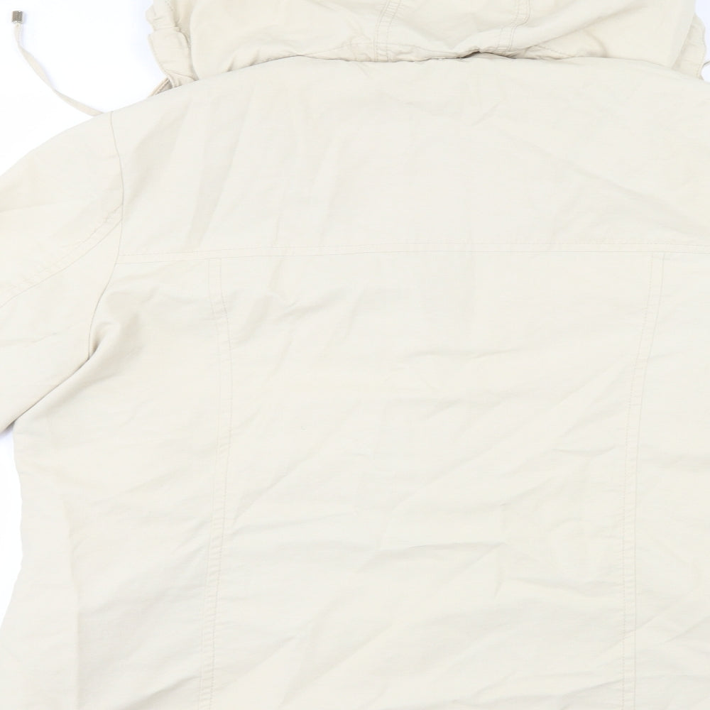 Brand and care label for Classics women’s beige overcoat coat, size UK 12