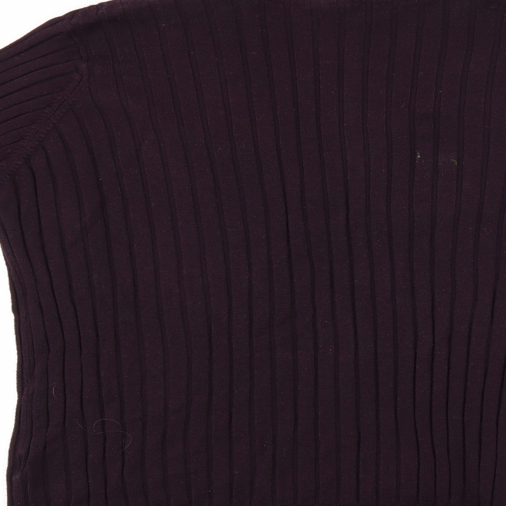 Brand and care label for Anthology women’s purple cardigan jumper, size UK 26