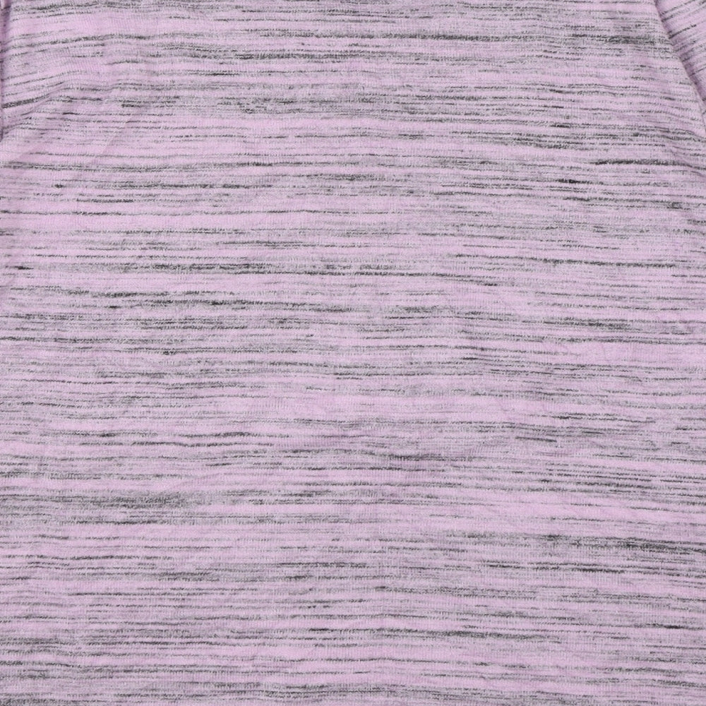 Brand and care label for Marks & Spencer women’s purple knit jumper, size UK 12