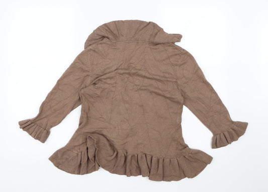 Mixin Womens Brown Knit Cardigan Jumper Size M