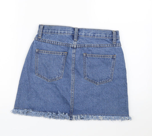 The Rockin Rev Womens Blue Denim A-Line Skirt Size 8