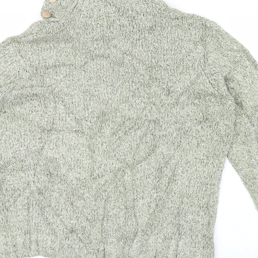 Brand and care label for Bonmarché women’s green jumper, size L