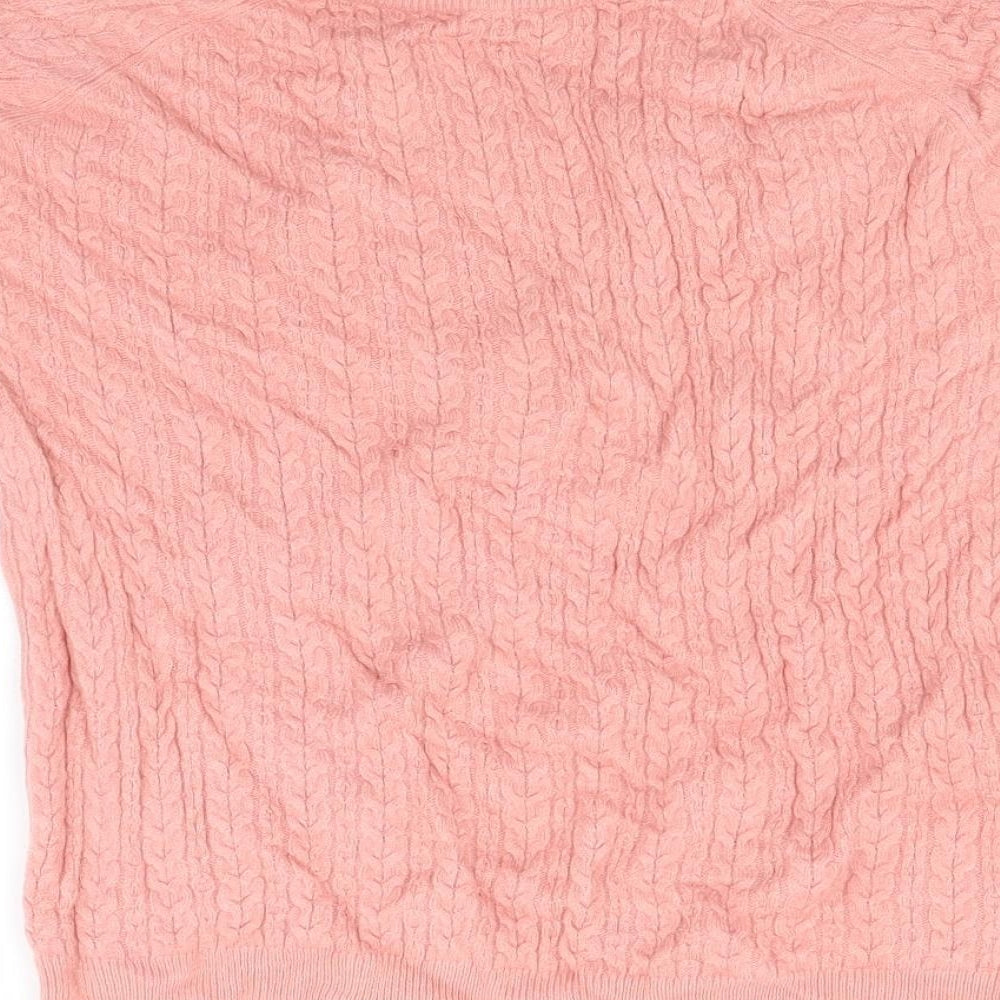Brand and care label for Papaya women’s pink knit jumper, size UK 14