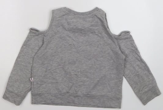 Jojo Silva Girls Grey Pullover Sweatshirt Size 8-9 Years - cold shoulder