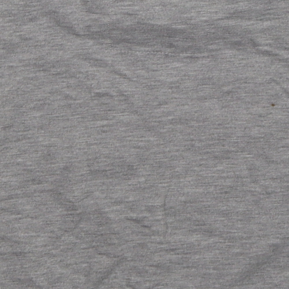Brand and care label for Jojo Silva girls’ grey pullover sweatshirt, size 8-9, years - cold shoulder