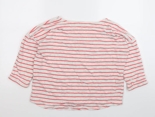 Very Womens Pink Striped Jersey Pullover Jumper Size 14