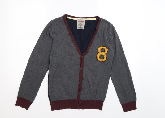 Cedar Wood State Mens Grey Knit Cardigan Jumper Size XS
