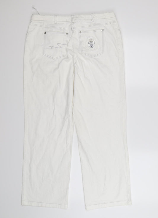 baisler Womens White Denim Straight Jeans Size 14 L22 in