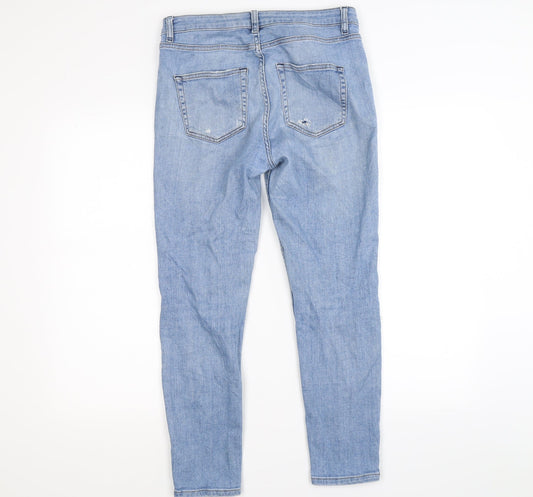 Topshop Womens Blue Denim Skinny Jeans Size S L30 in