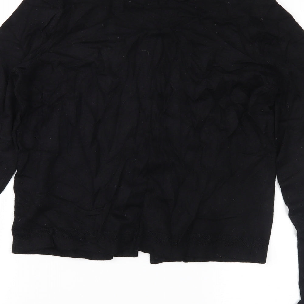 Brand and care label for AB Studio women’s black cardigan jumper, size UK 10