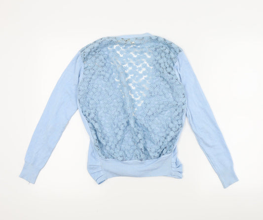 Mirumi Womens Blue Floral Cardigan Jumper Size S - Open