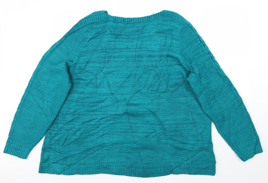 BM Womens Blue Pullover Jumper Size XL