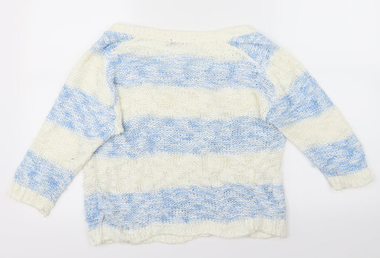 Store 21 Womens White Striped Pullover Jumper Size M