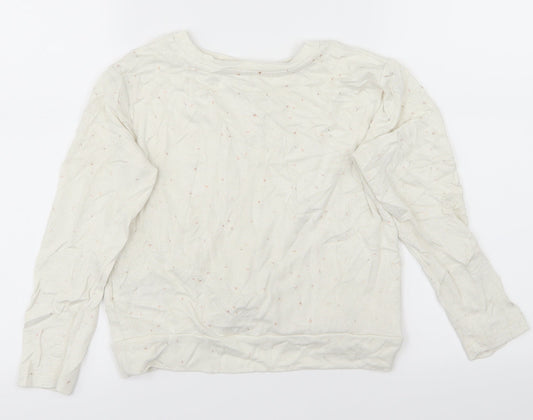 Gap Kids Girls White Rayon Basic T-Shirt Size 7-8 Years