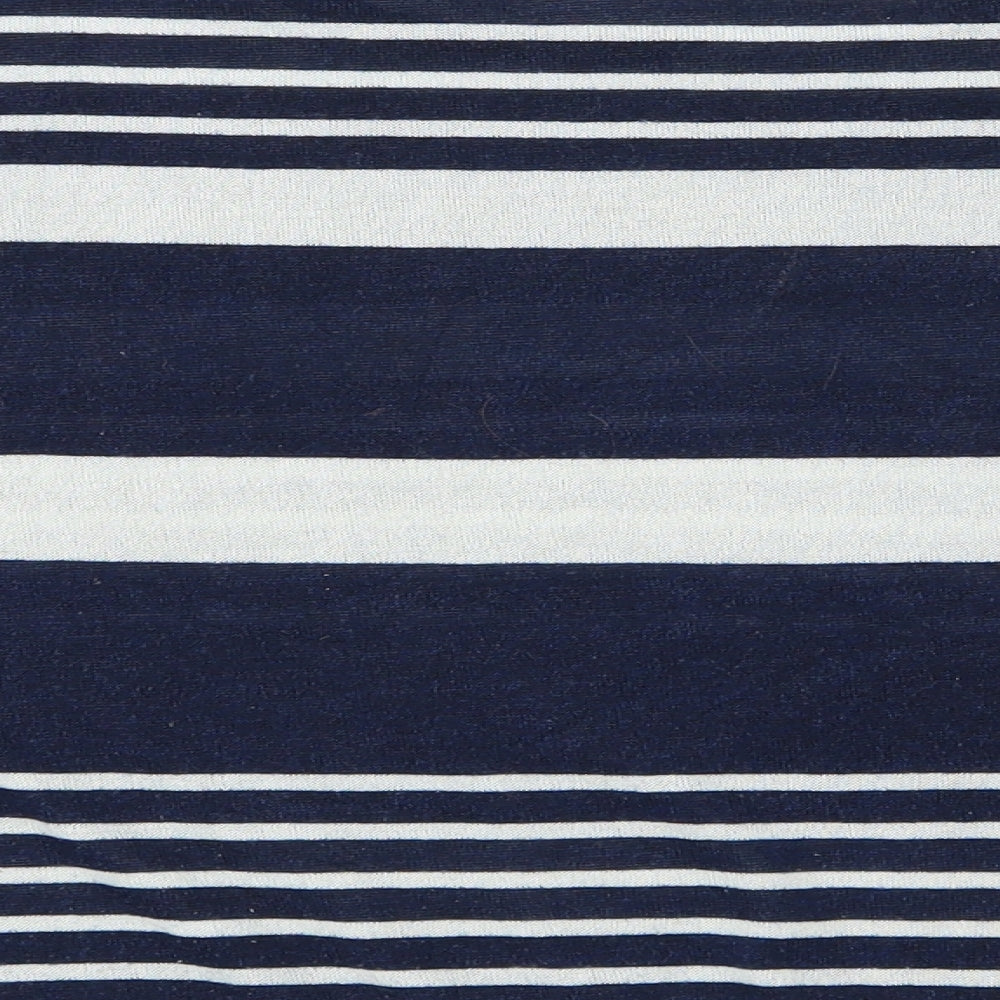 FOREVER 21 Womens Blue Striped Basic T-Shirt Size S