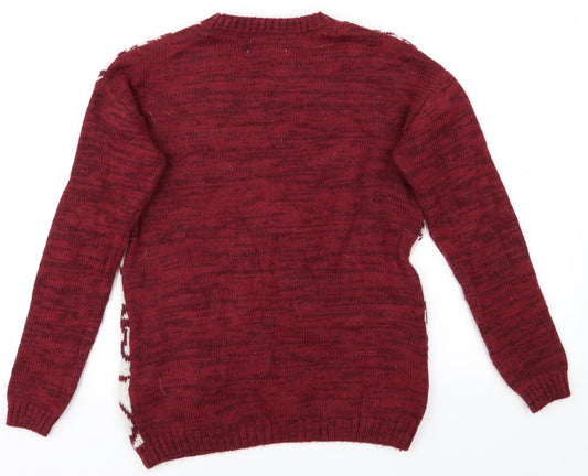 New Look Womens Red Pullover Jumper Size 8