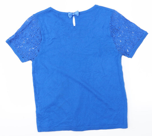 M&S Womens Blue Basic T-Shirt Size 10