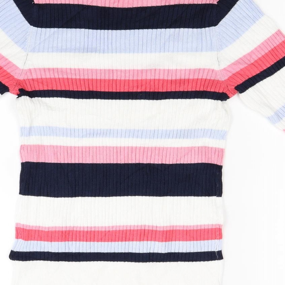 M&S Womens Multicoloured Striped Pullover Jumper Size 10