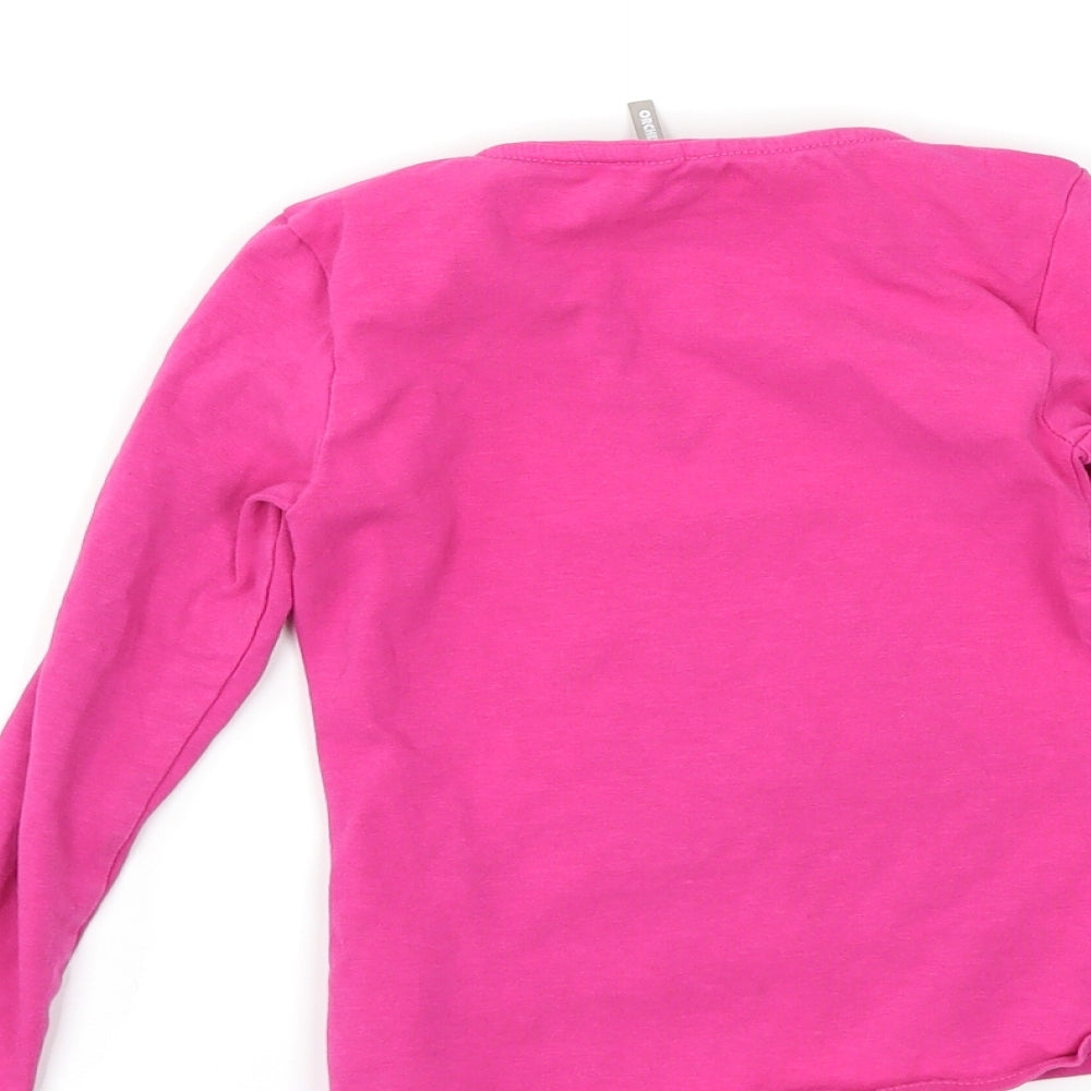 Brand and care label for Orchestra girls’ pink floral basic t-shirt, size 4, years - bird