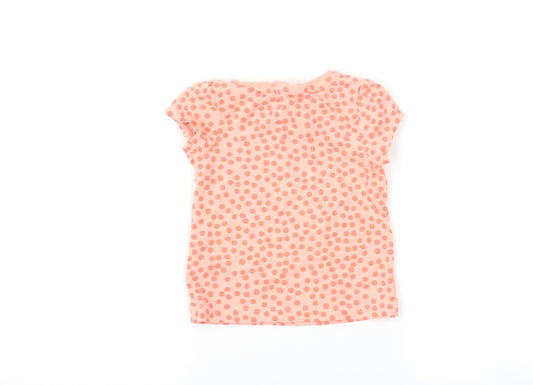George Girls Pink Polka Dot Basic T-Shirt Size 2-3 Years