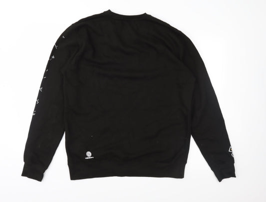 Awdis Womens Black Pullover Sweatshirt Size L