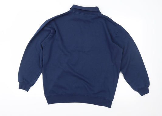 Para Womens Blue Floral Pullover Sweatshirt Size S