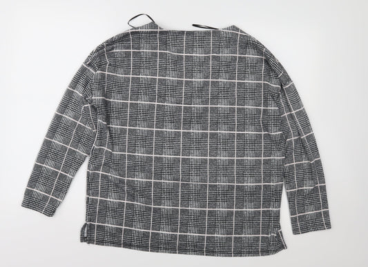 Bonmarché Womens Black Check Basic Blouse Size 12