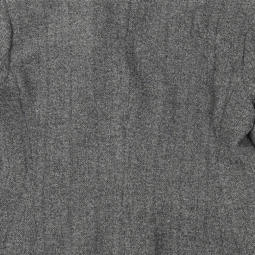Brand and care label for Preworn women’s grey jacket, size UK 14