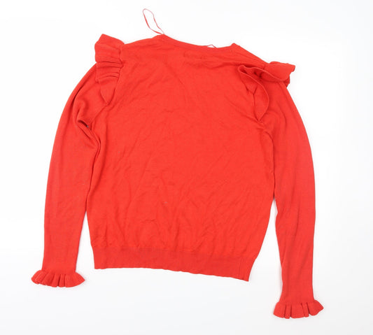 Papaya Womens Red Knit Pullover Jumper Size 14