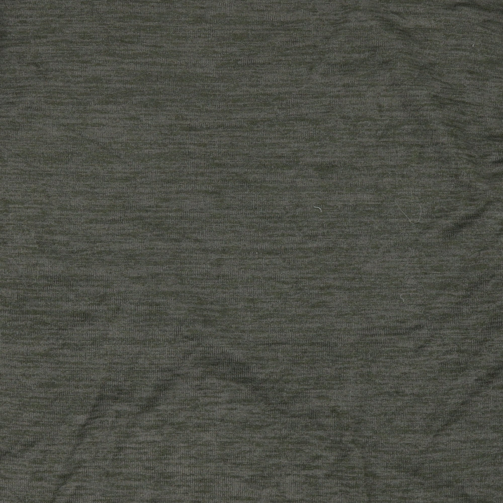 Brand and care label for New Look women’s green jumper, size UK 14