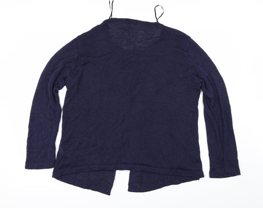 Classic Womens Blue Cardigan Jumper Size M