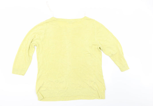 BHS Womens Yellow Pullover Jumper Size 16