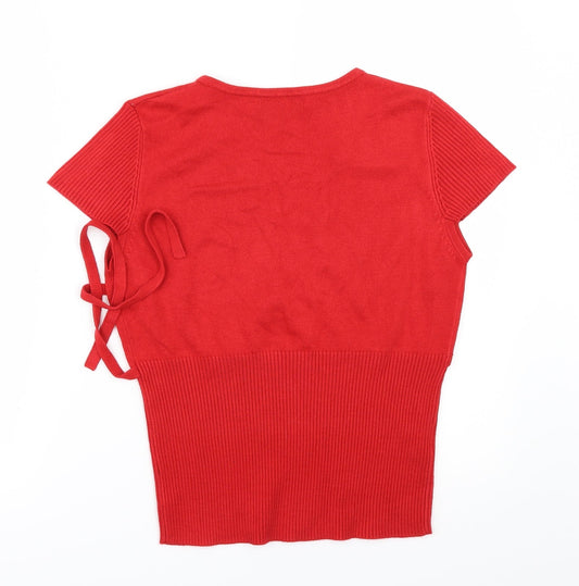 AMARANTO Womens Red Pullover Jumper Size 14