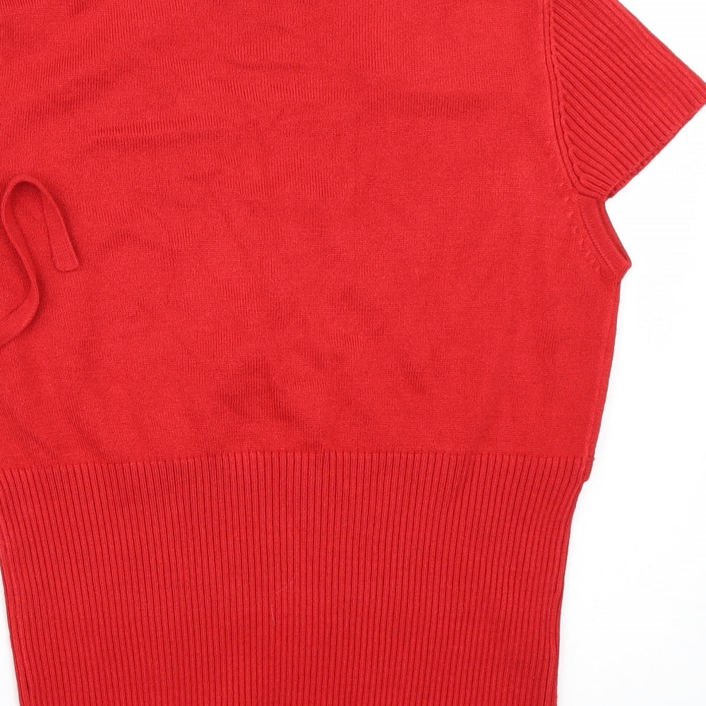 AMARANTO Womens Red Pullover Jumper Size 14