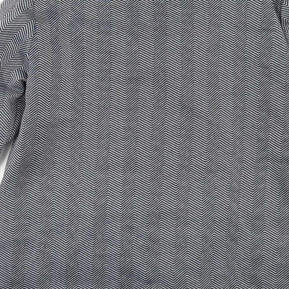 Brand and care label for Anne De Lancay women’s grey herringbone jacket, size M