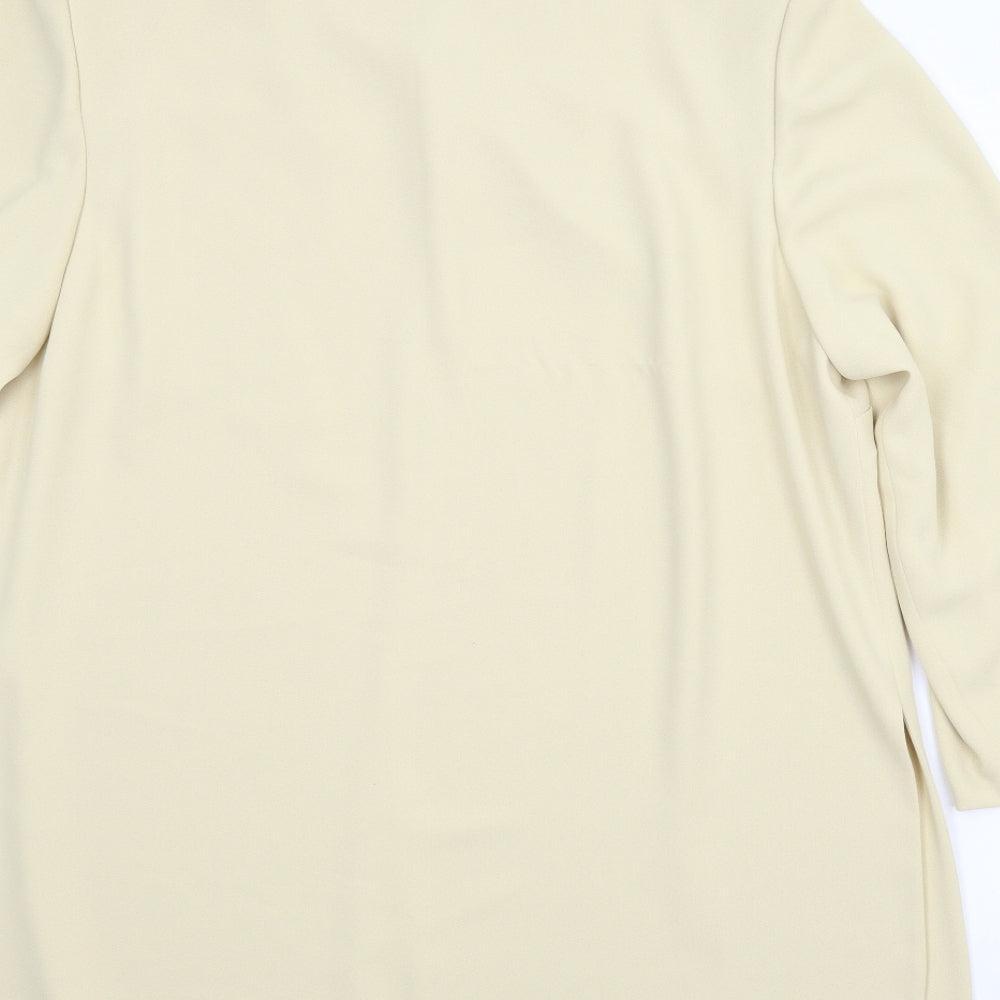 Brand and care label for Gina women’s beige cape jumper, size UK 20