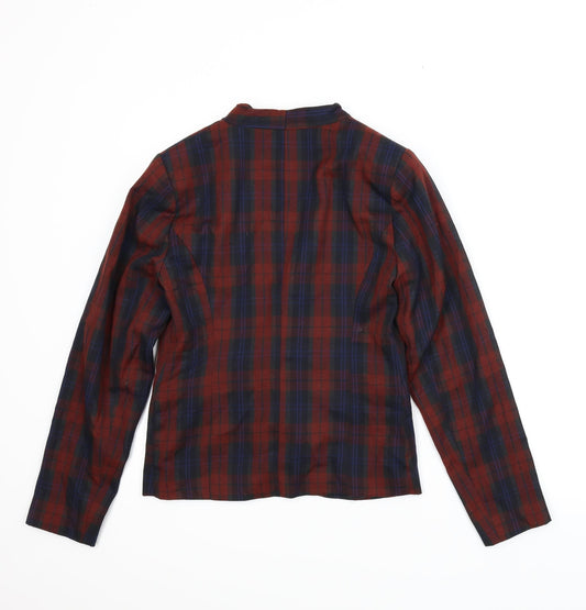 Peacocks Womens Red Plaid Jacket Size 10
