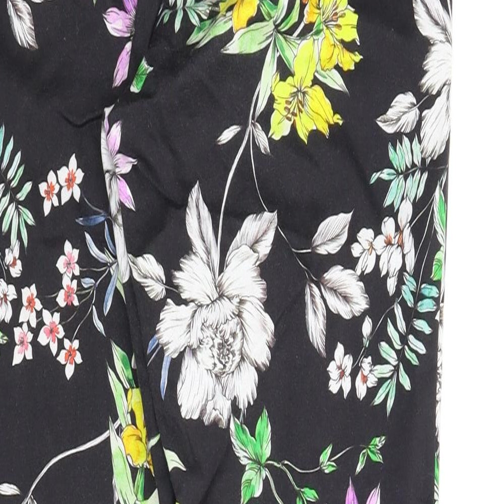 H&M Womens Multicoloured Floral Pedal Pusher Trousers Size 8 L26 in