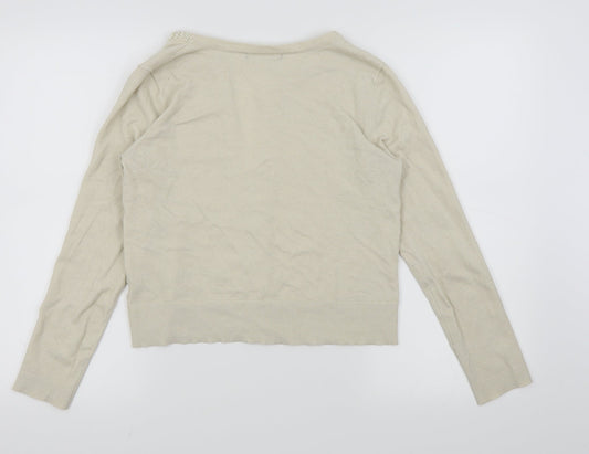 David Emanuel Womens Beige Cardigan Jumper Size XS