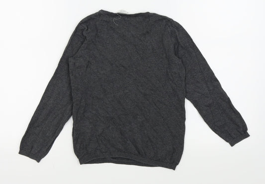 H&M Girls Green Pullover Jumper Size 6-7 Years