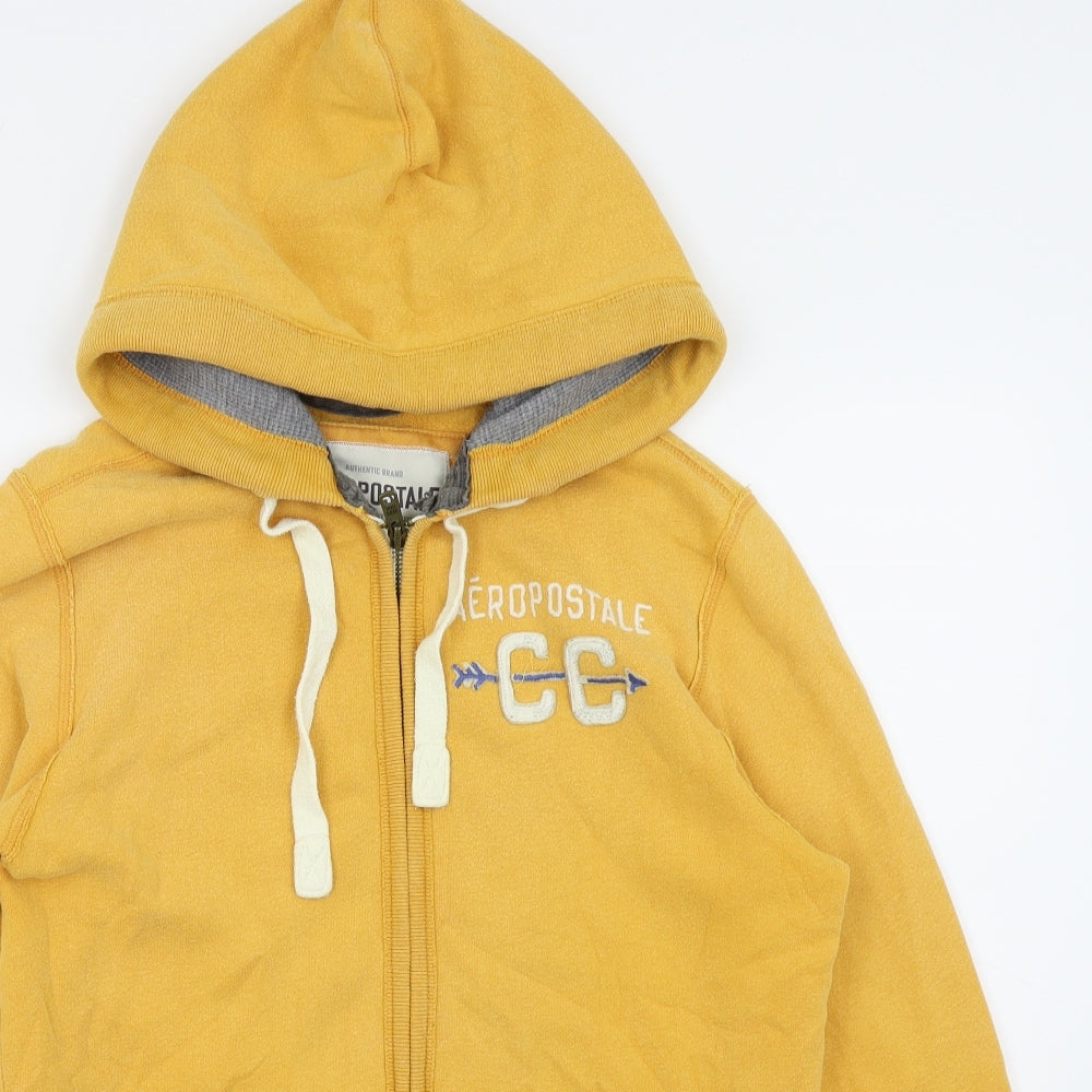 Aeropostale Mens Yellow Full Zip Jumper Size S