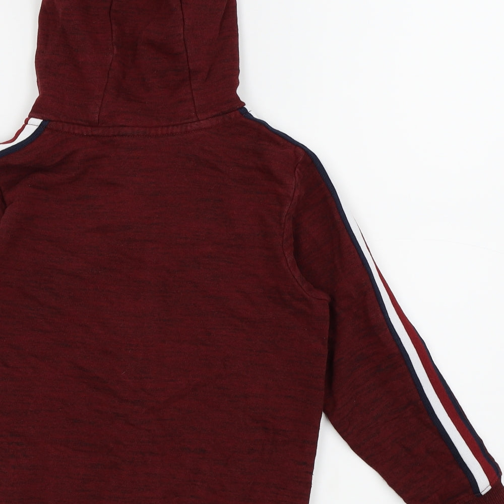 Brand and care label for Asda George boys’ red full zip jumper, size 7-8, years