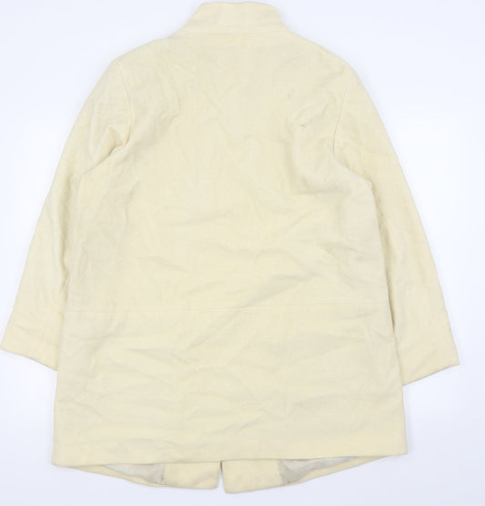 M&S Womens White Overcoat Coat Size 14