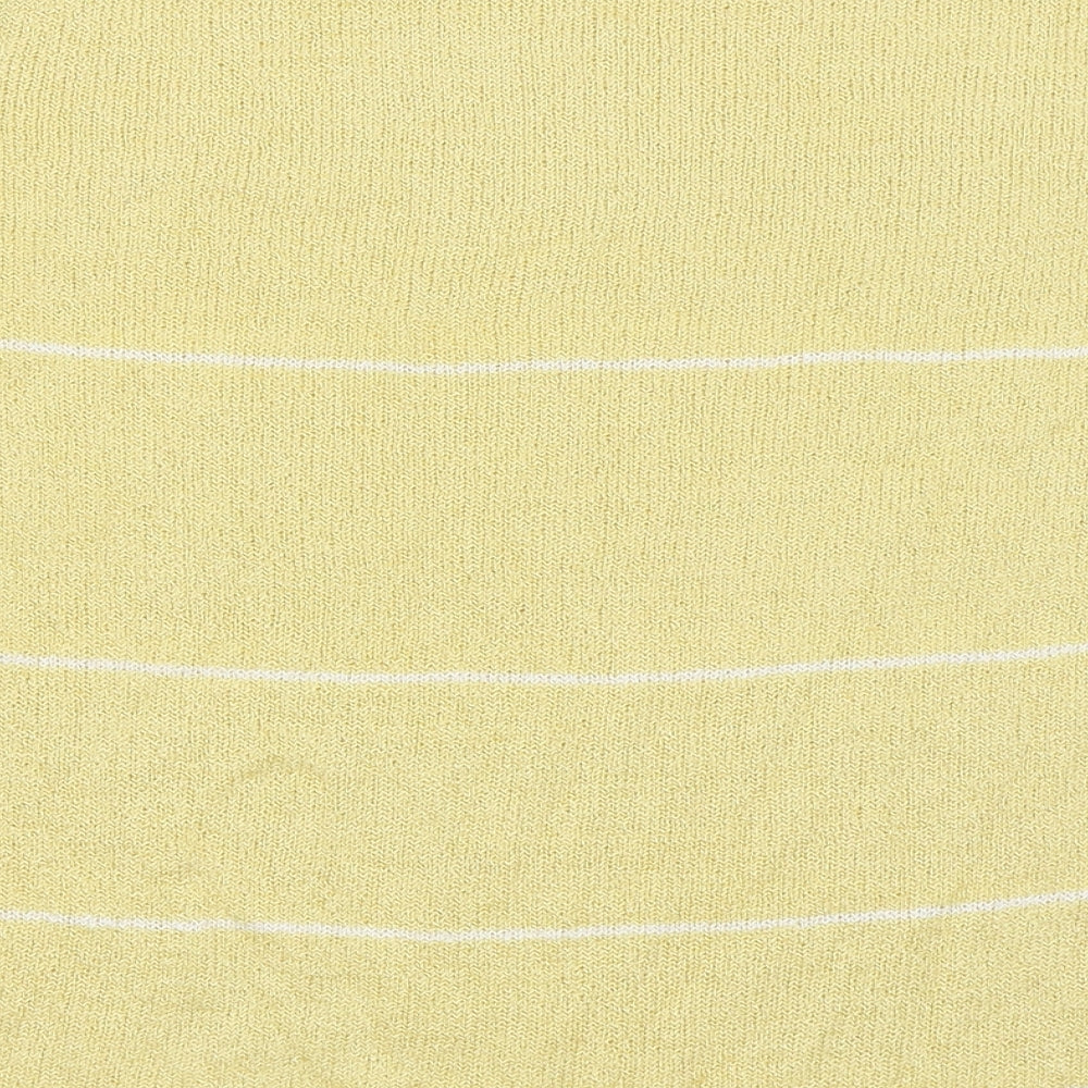 bonmarche Womens Yellow Striped Basic T-Shirt Size M